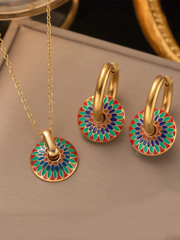 set x2 Jardín de Colores en baño de oro
