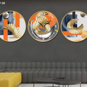 CUADRO RELOJ PARED ESTILO POLIPTICO 3 PIE RP-38