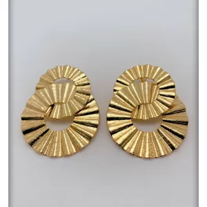 Arete G doble aureola diamantada entrela